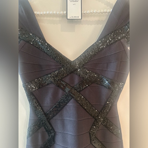 Herve Leger sequence cap sleeve dress - Picture 6 of 11